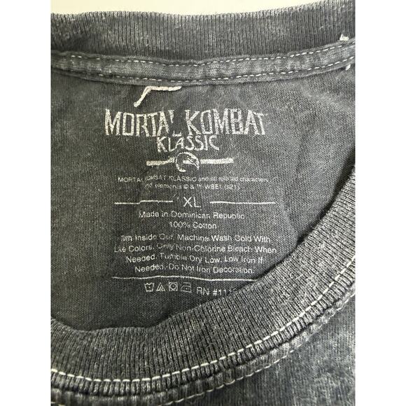 Mens XL Cropped Mortal Kombat Tee 100 Cotton - Charcoal Grey Short Sleeve Shirt - Picture 9 of 10